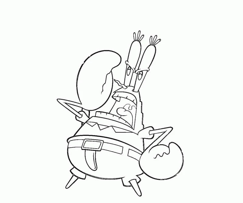Bay Krabs boyama sayfası – boyama çalışması, yaratıcılığı geliştirir
