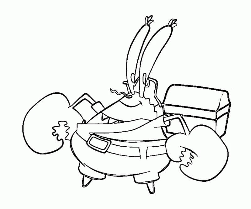 Bay Krabs boyama sayfası – renkli çizimler, okul öncesi