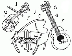Müzik Enstrümanı boyama sayfası – evde etkinlik, ücretsiz yazdır