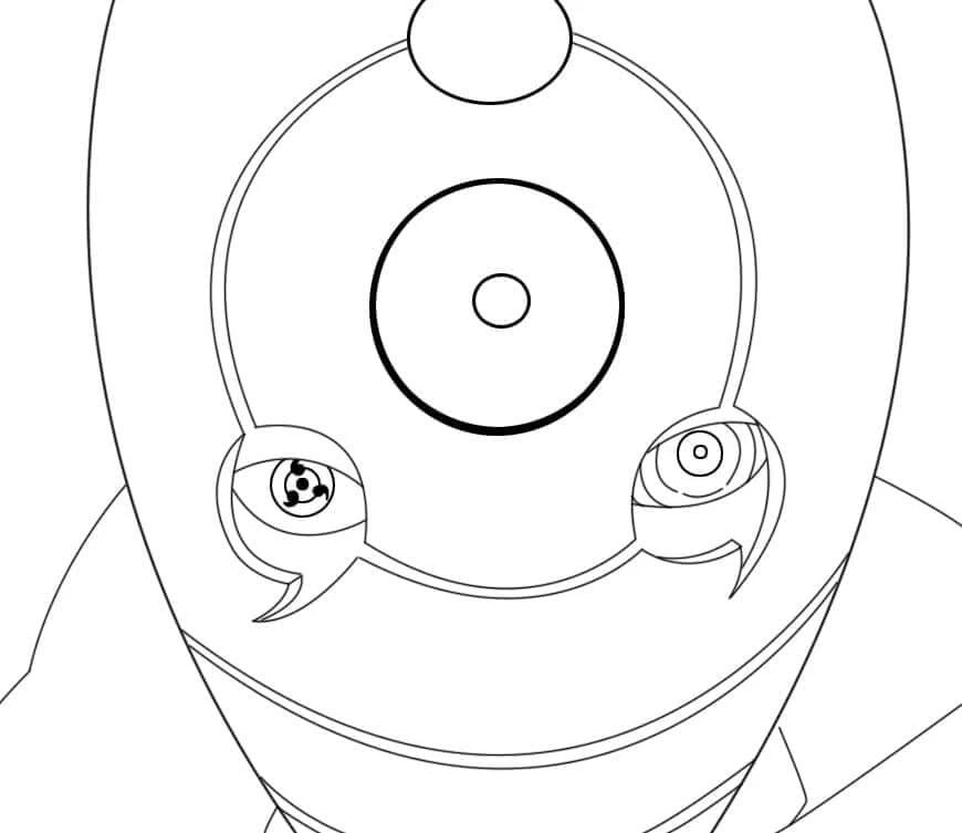 Uchiha Obito boyama sayfası – boyama etkinliği, çocuk aktivitesi