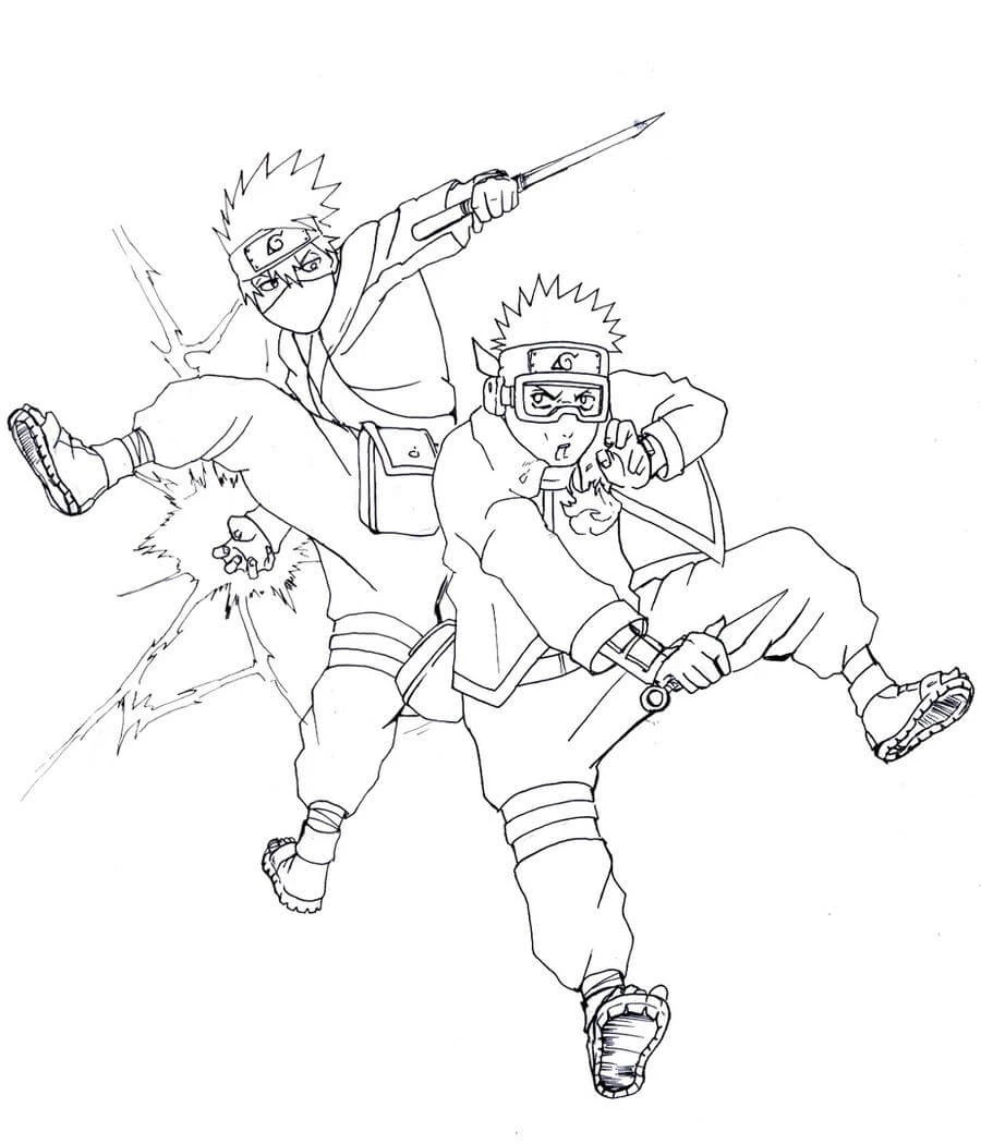 Uchiha Obito boyama sayfası – sevimli karakter, sanatsal çalışma