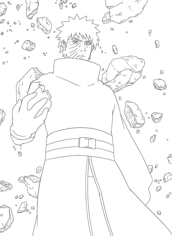Uchiha Obito boyama sayfası – el becerilerini geliştirir, boyama çalışması