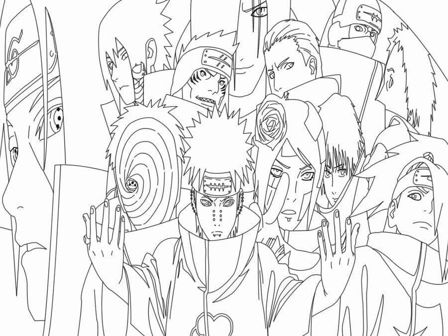 Uchiha Obito boyama sayfası – çocuk aktivitesi, PDF indir