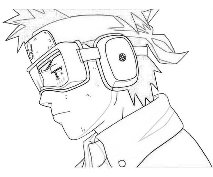 Uchiha Obito boyama sayfası – çocuklar için, çizgi film temalı