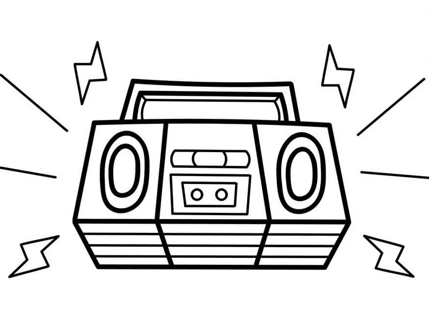Radio boyama sayfası – ücretsiz yazdır, boyama etkinliği