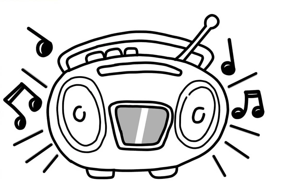 Radio boyama sayfası – evde etkinlik, ücretsiz yazdır