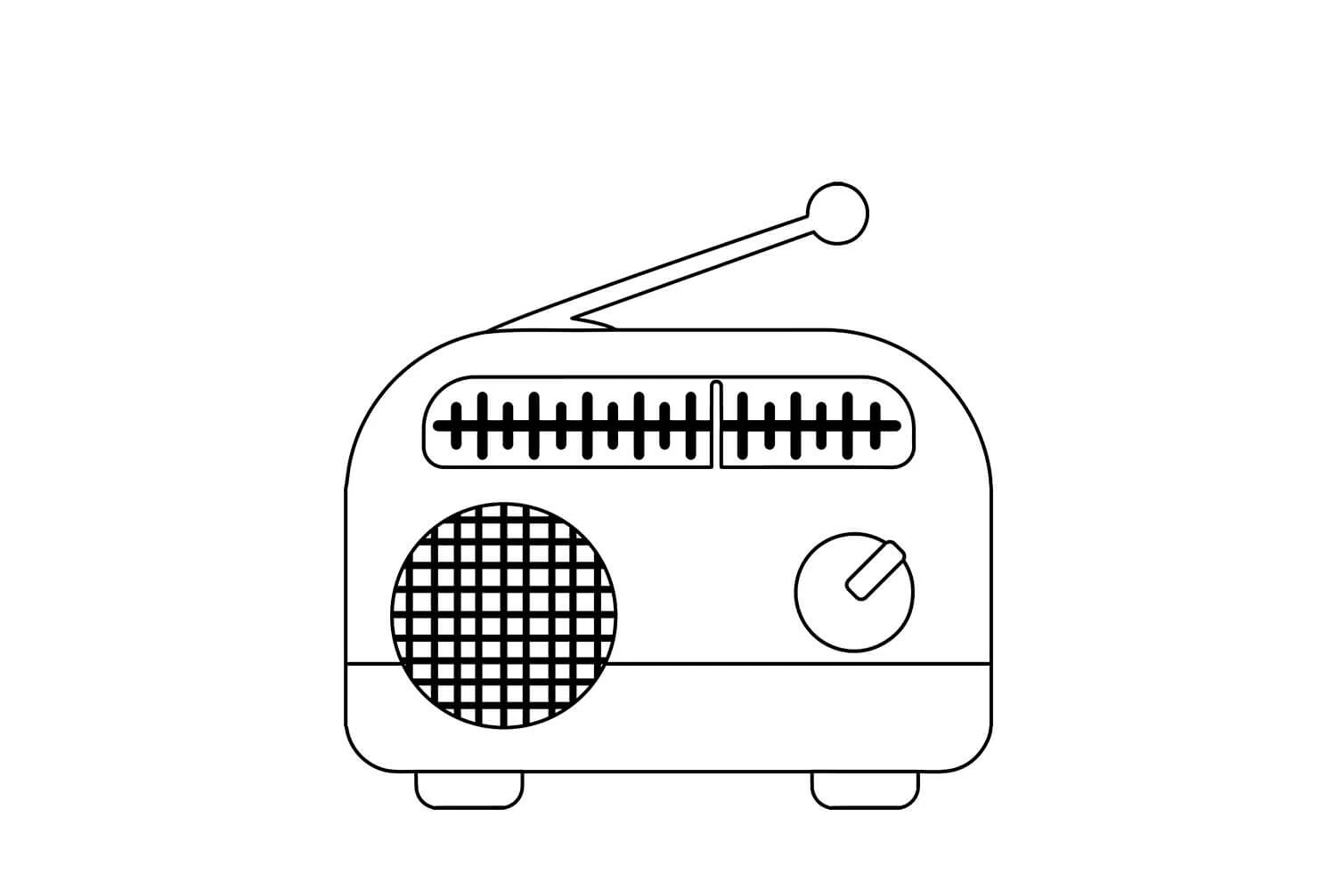 Radio boyama sayfası – sanatsal çalışma, çocuklar için