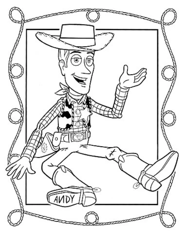 Woody boyama sayfası – renkli çizimler, okul öncesi