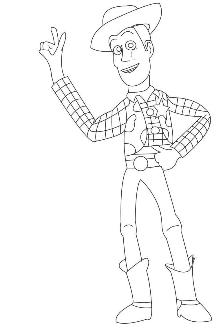 Woody boyama sayfası – kolay boyama, eğitici aktivite