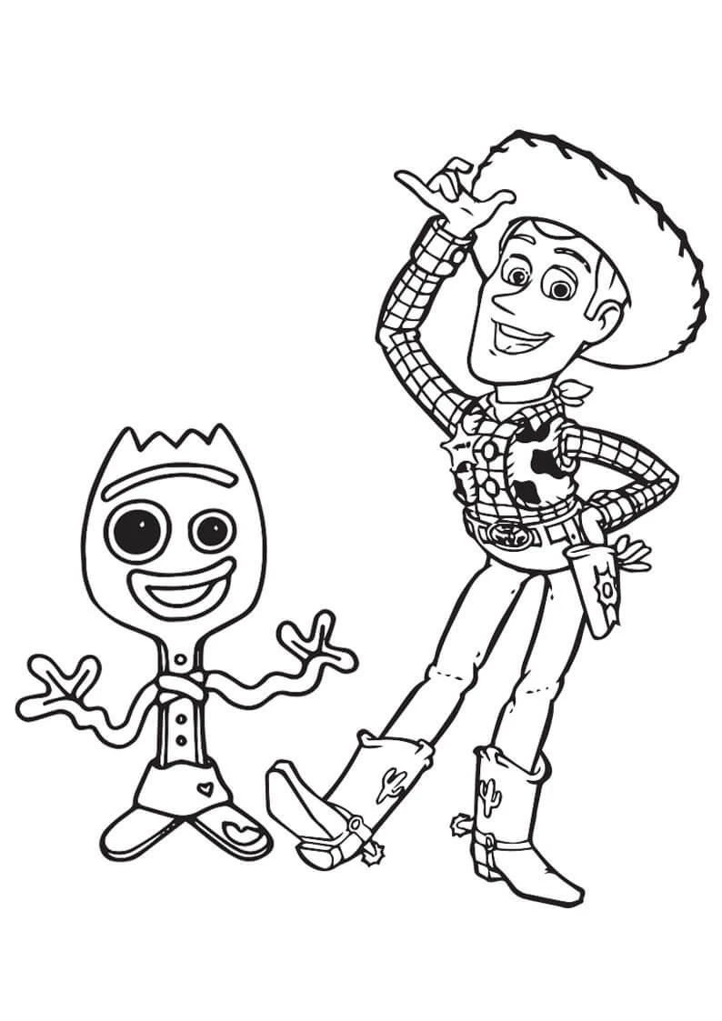 Woody boyama sayfası – çizgi film temalı, basit çizim
