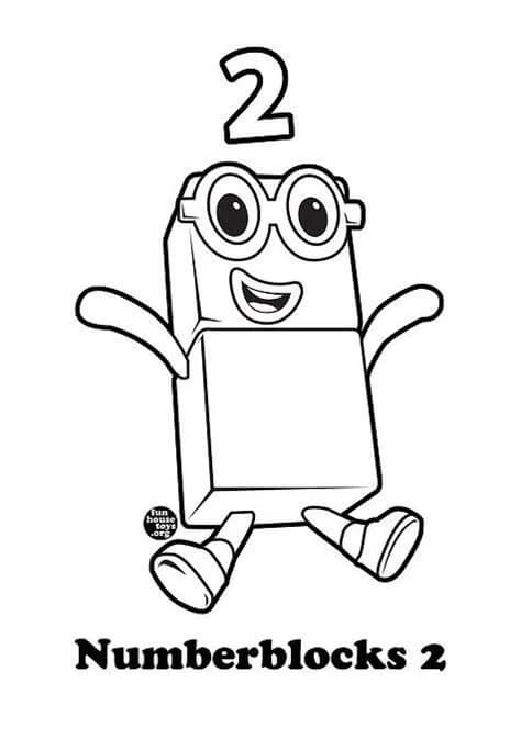Numberblocks boyama sayfası – kolay boyama, eğitici aktivite