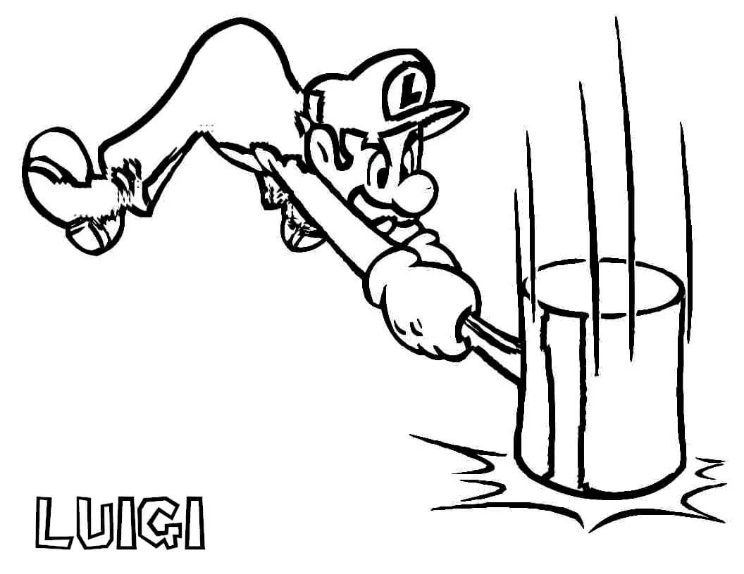 Luigi boyama sayfası – basit çizim, kolay boyama