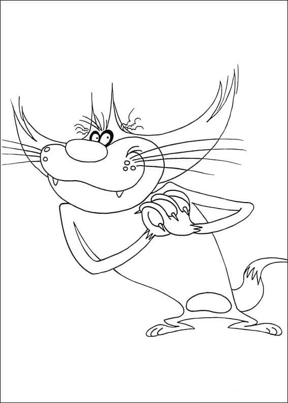 Oggy ve Hamamböceği boyama sayfası – okul öncesi, evde etkinlik