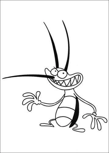 Oggy ve Hamamböceği boyama sayfası – el becerilerini geliştirir, boyama çalışması