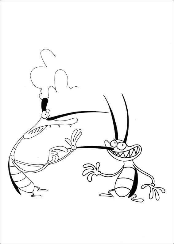 Oggy ve Hamamböceği boyama sayfası – PDF indir, sevimli karakter