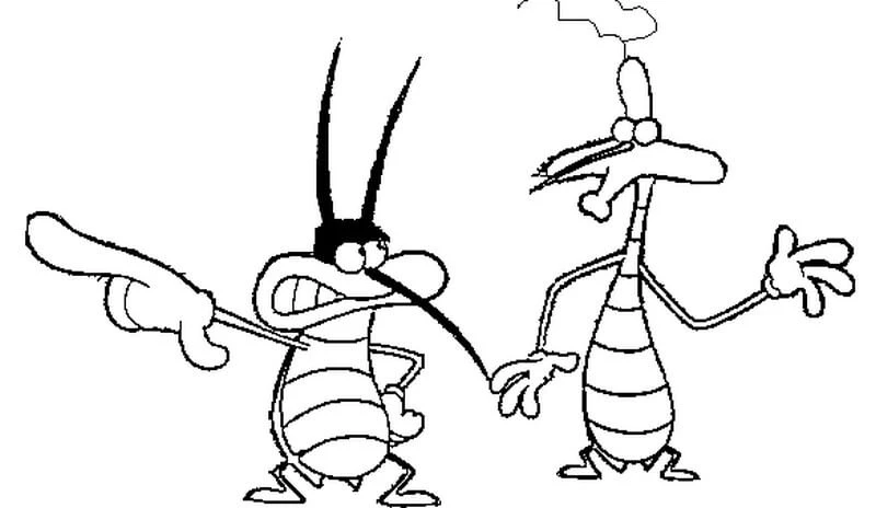 Oggy ve Hamamböceği boyama sayfası – boyama etkinliği, çocuk aktivitesi
