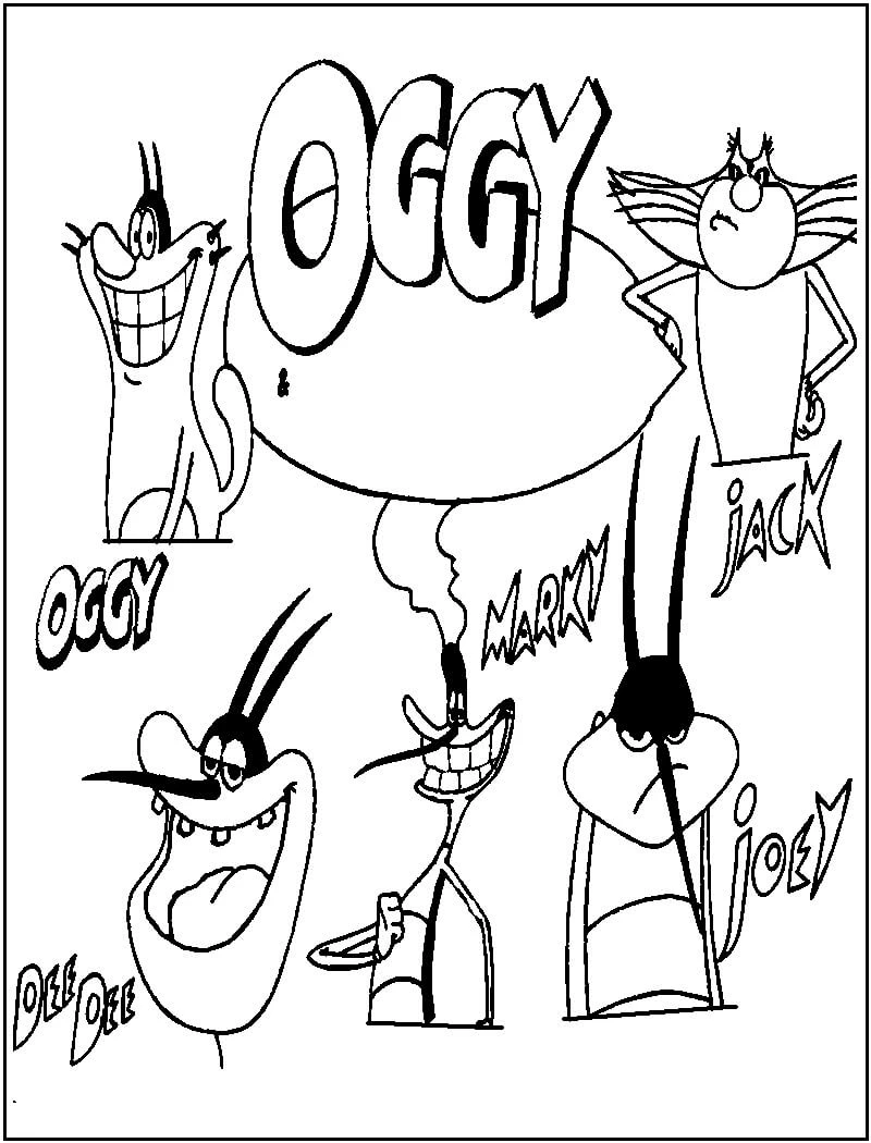 Oggy ve Hamamböceği Boyama