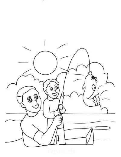 Baba ve Oğul boyama sayfası – eğitici aktivite, yaratıcılık