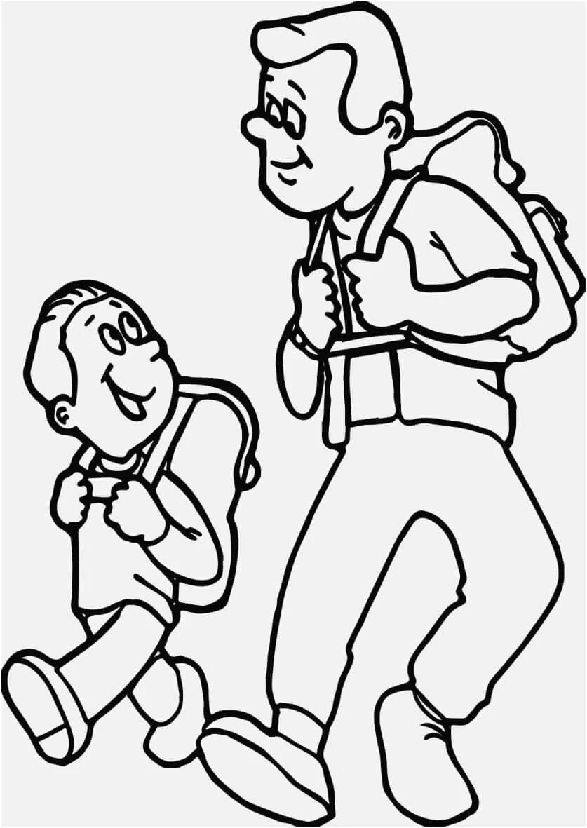 Baba ve Oğul boyama sayfası – yaratıcılık, eğlenceli etkinlik