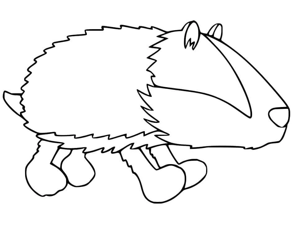 Badger boyama sayfası – yaratıcılığı geliştirir, keyifli zaman