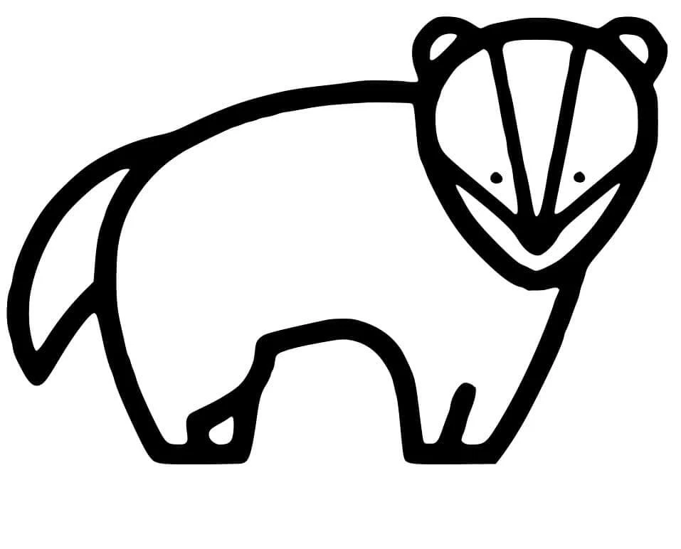 Badger boyama sayfası – renkli çizimler, okul öncesi