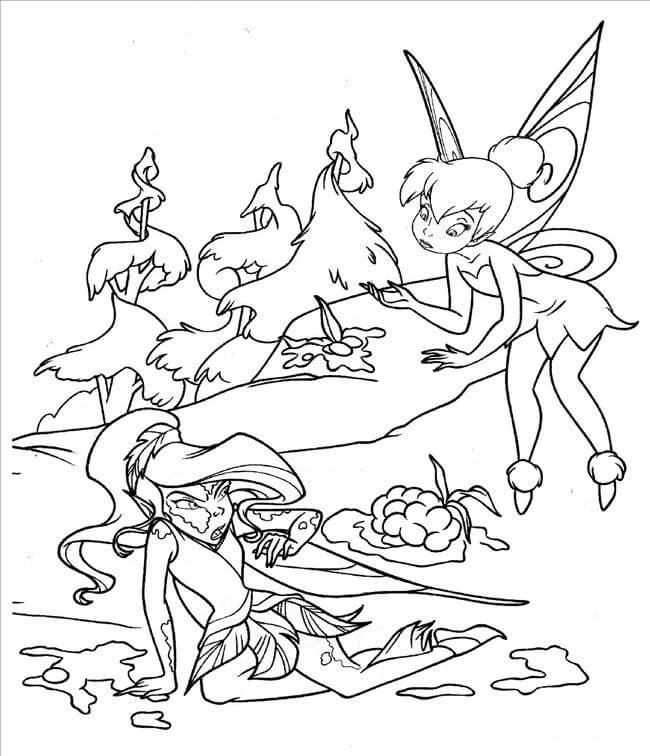 Tinkerbell boyama sayfası – evde etkinlik, ücretsiz yazdır