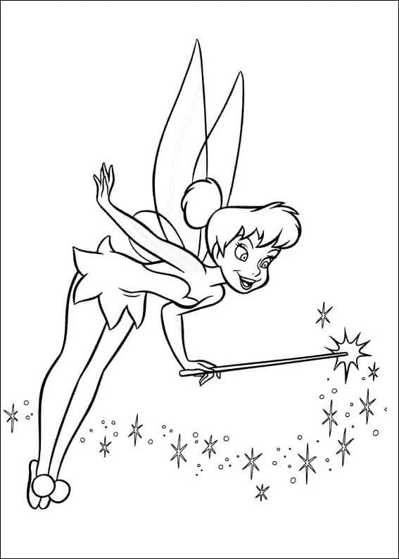 Tinkerbell boyama sayfası – renkli çizimler, okul öncesi