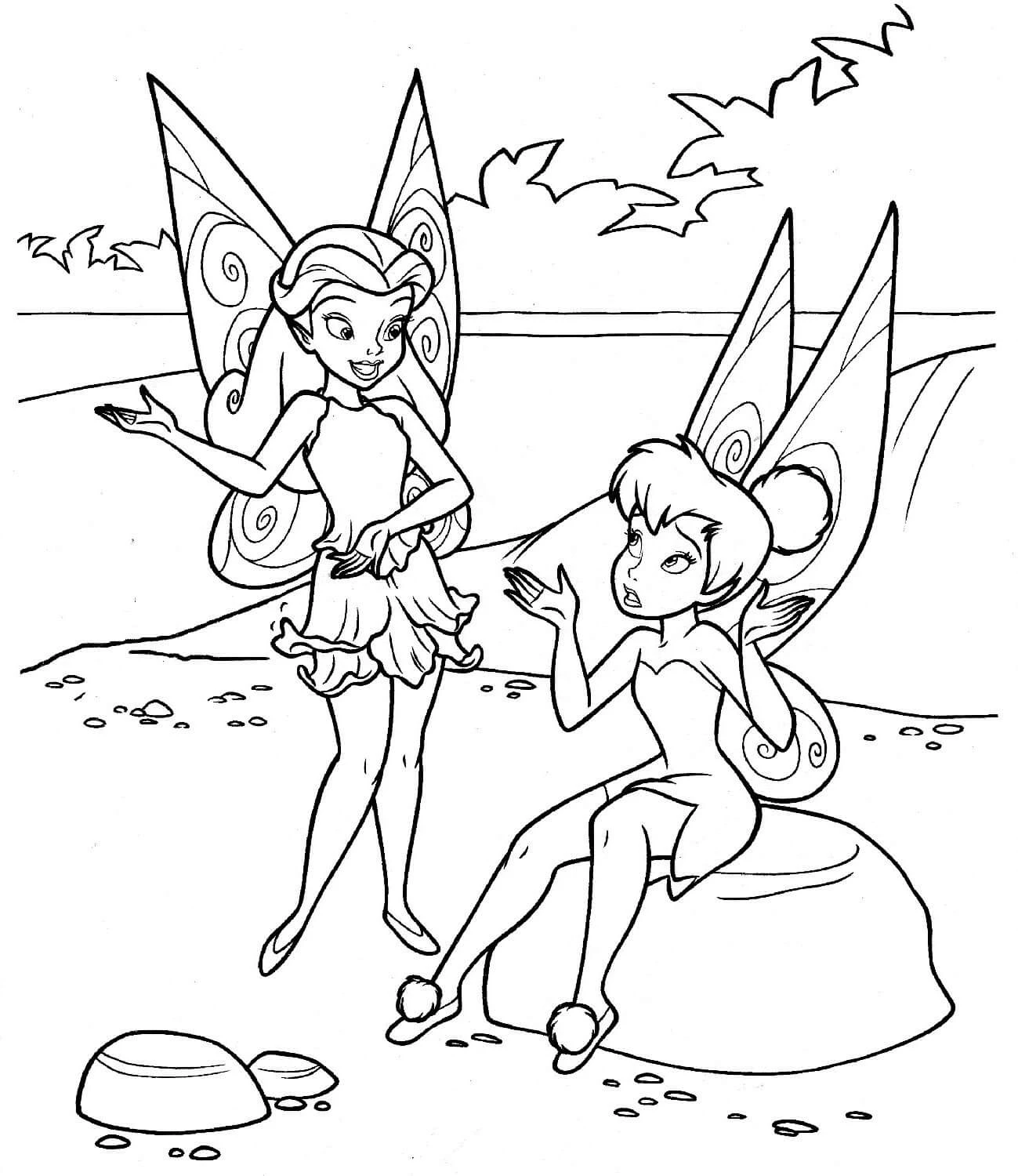 Tinkerbell boyama sayfası – PDF indir, sevimli karakter