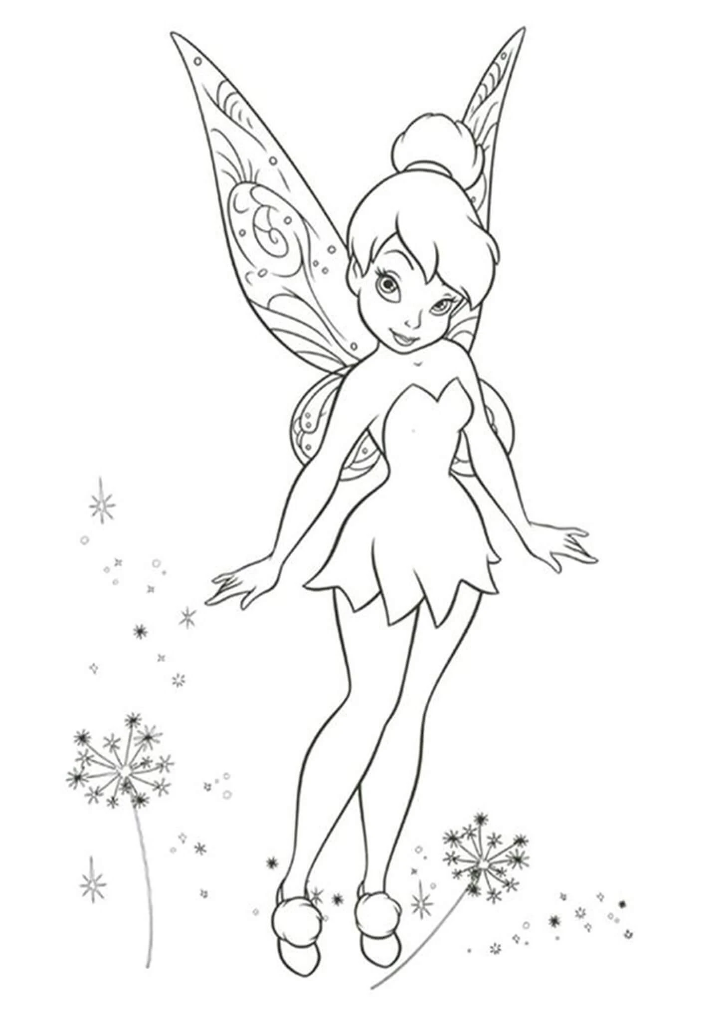 Tinkerbell boyama sayfası – çocuklar için, çizgi film temalı