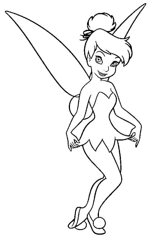 Tinkerbell boyama sayfası – eğlenceli etkinlik, el becerilerini geliştirir