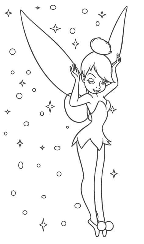 Tinkerbell boyama sayfası – yaratıcılığı geliştirir, keyifli zaman