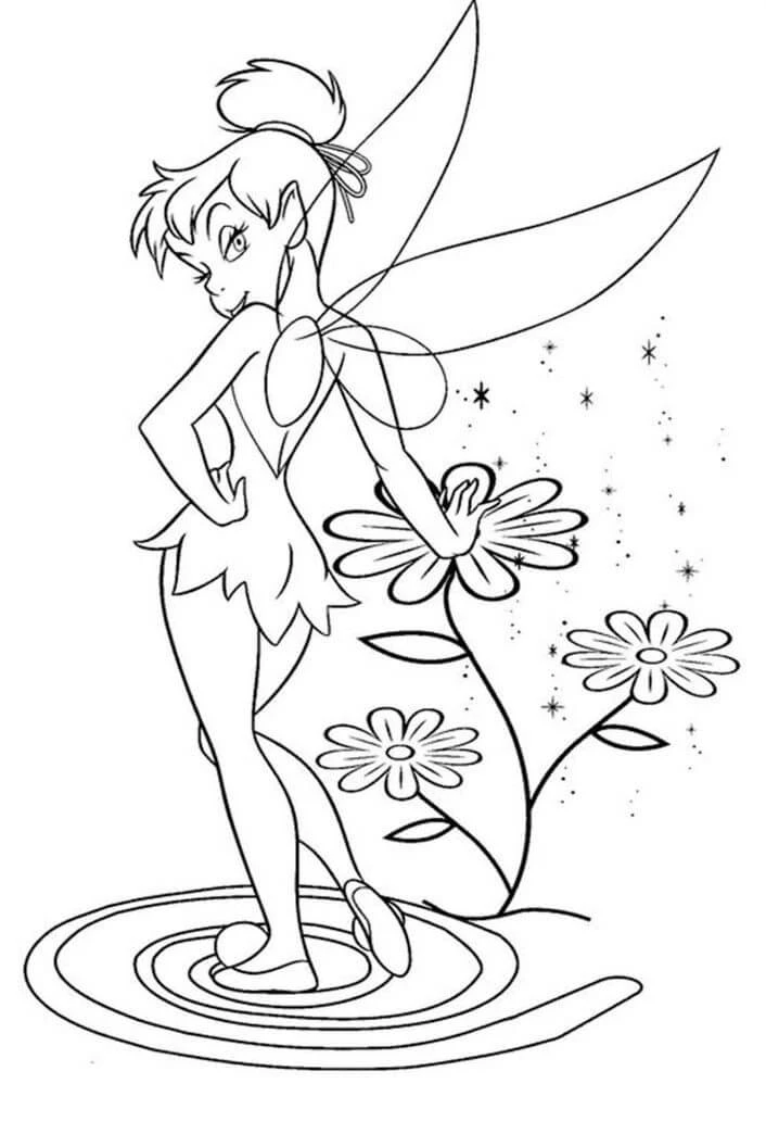 Tinkerbell boyama sayfası – eğitici aktivite, yaratıcılık