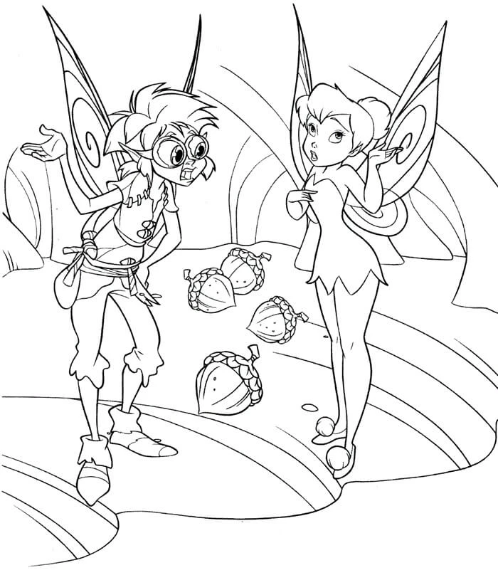 Tinkerbell boyama sayfası – çocuk aktivitesi, PDF indir