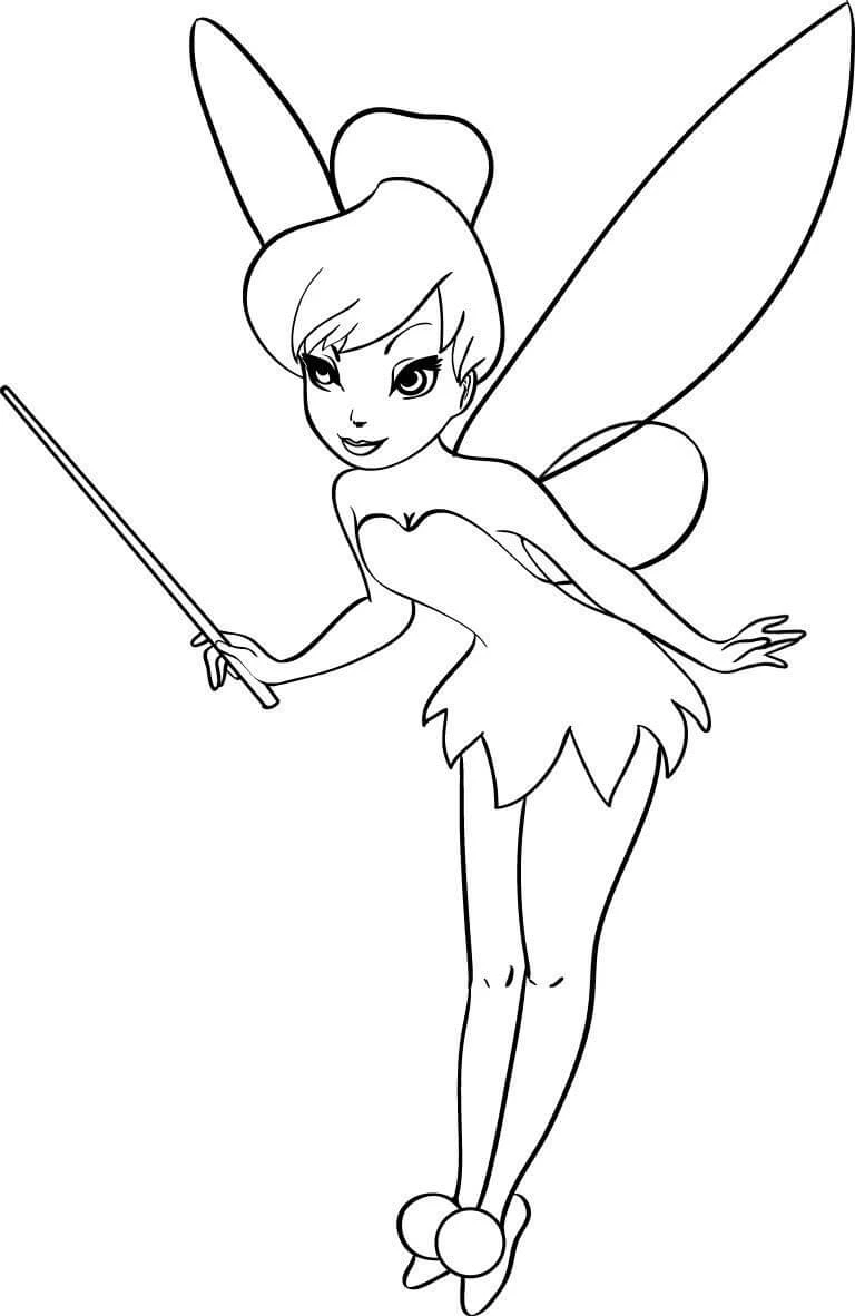 Tinkerbell boyama sayfası – sanatsal çalışma, çocuklar için