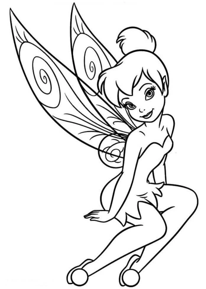 Tinkerbell boyama sayfası – boyama çalışması, yaratıcılığı geliştirir