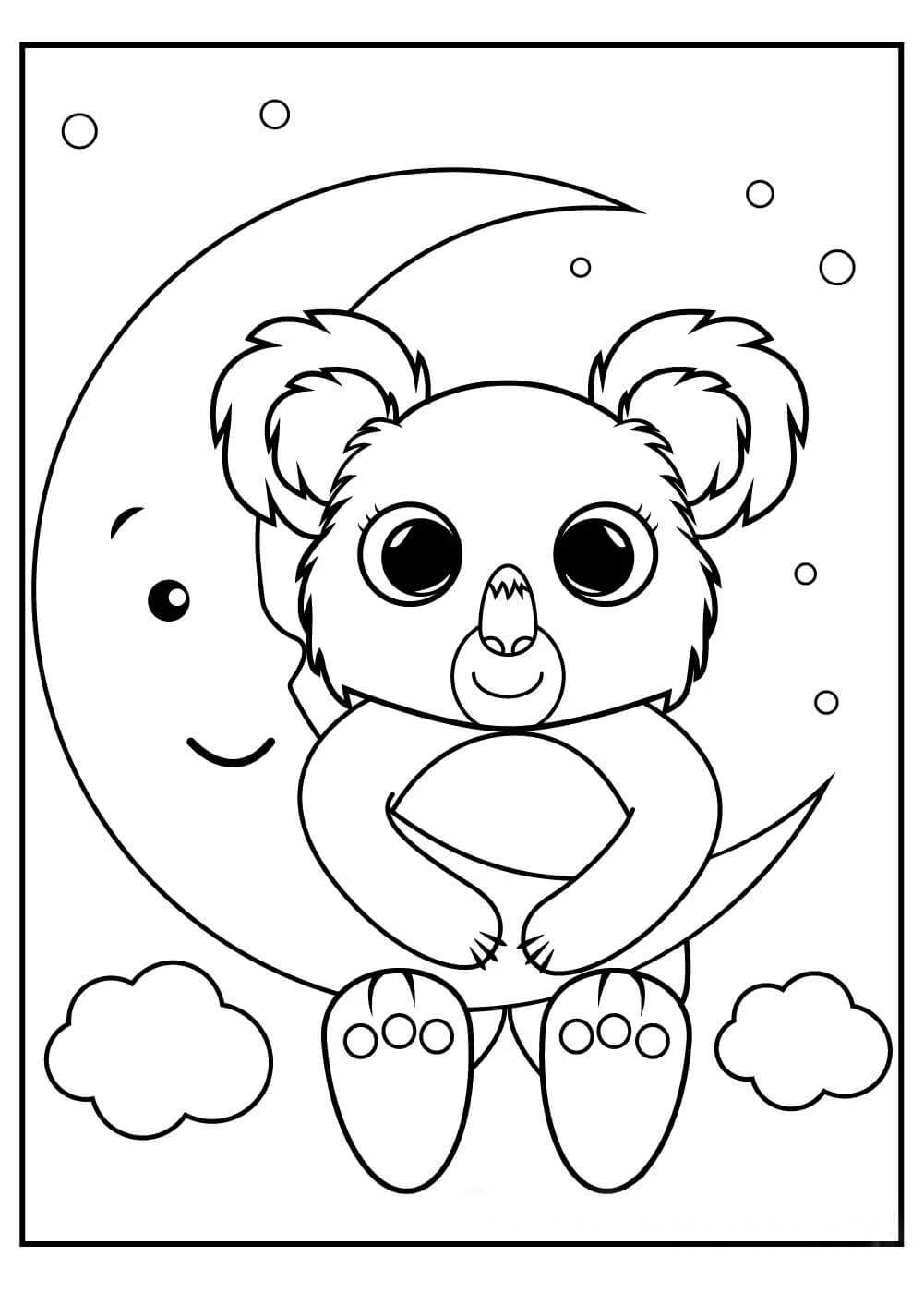 Koala boyama sayfası – sanatsal çalışma, çocuklar için