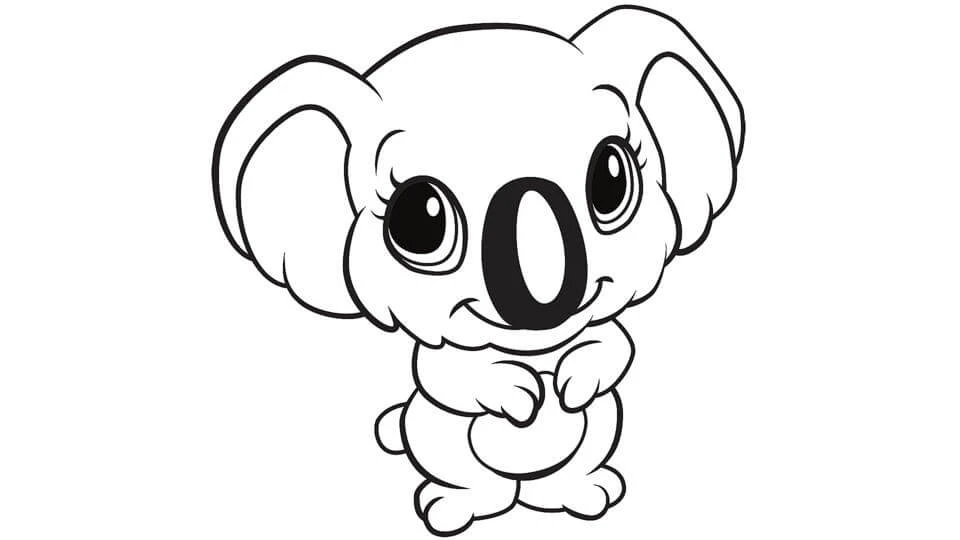 Koala boyama sayfası – sevimli karakter, sanatsal çalışma