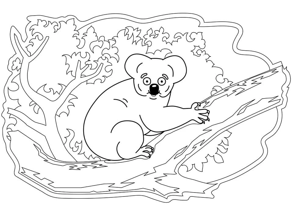 Koala boyama sayfası – el becerilerini geliştirir, boyama çalışması