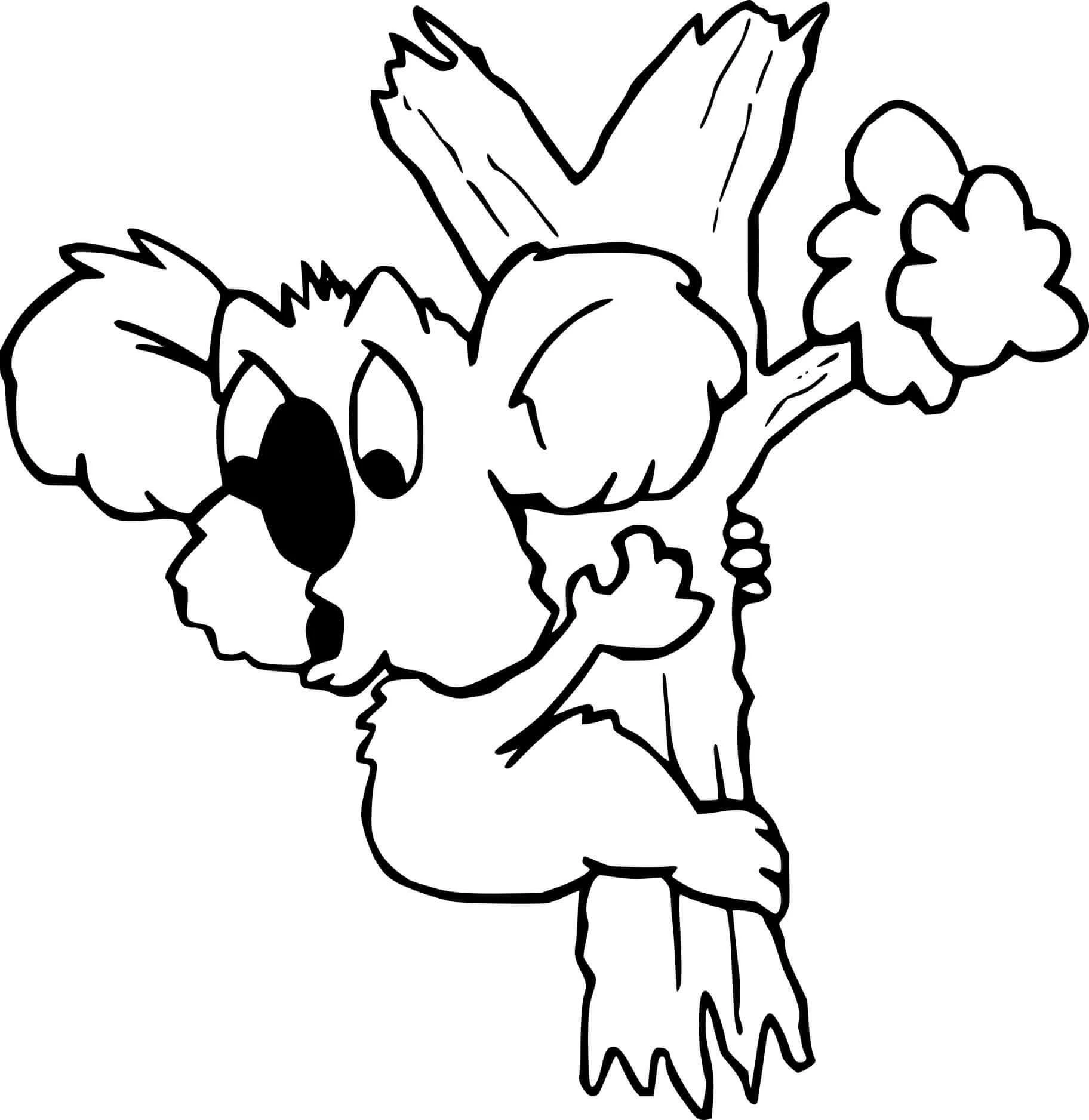 Koala boyama sayfası – keyifli zaman, renkli çizimler