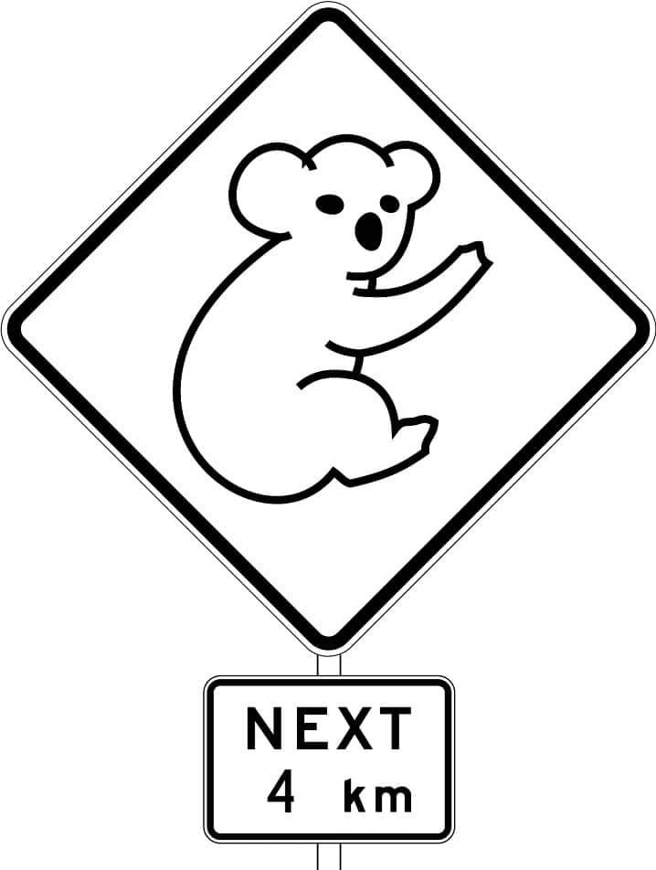 Koala boyama sayfası – basit çizim, kolay boyama