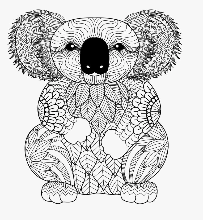 Koala boyama sayfası – boyama çalışması, yaratıcılığı geliştirir
