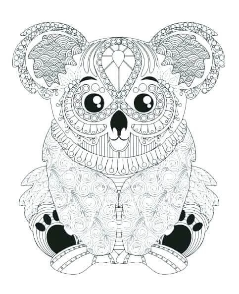 Koala boyama sayfası – sevimli karakter, sanatsal çalışma