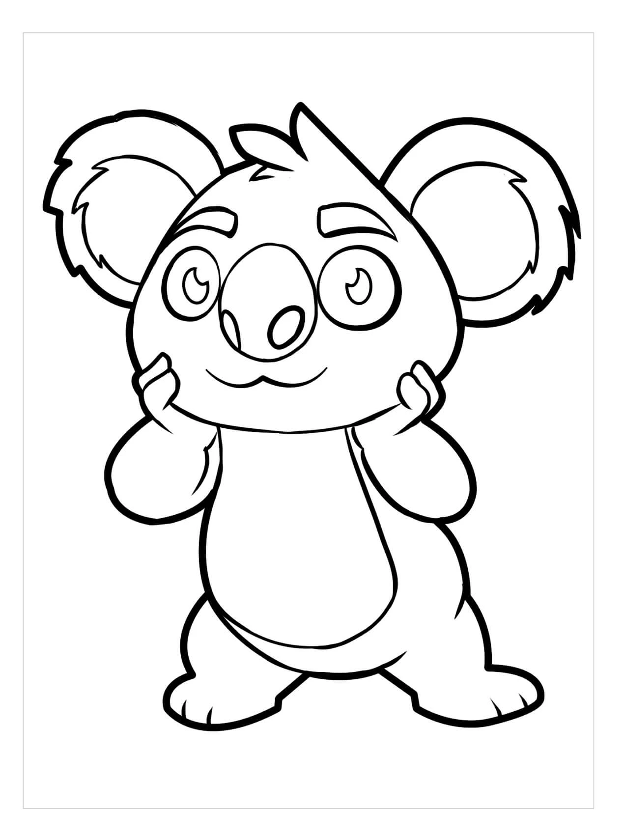 Koala boyama sayfası – eğitici aktivite, yaratıcılık