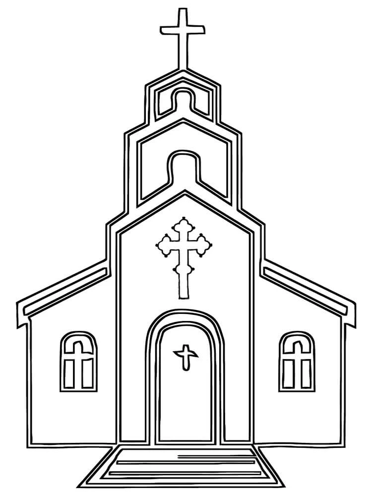Kilise boyama sayfası – yaratıcılığı geliştirir, keyifli zaman