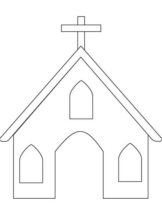 Kilise boyama sayfası – ücretsiz yazdır, boyama etkinliği