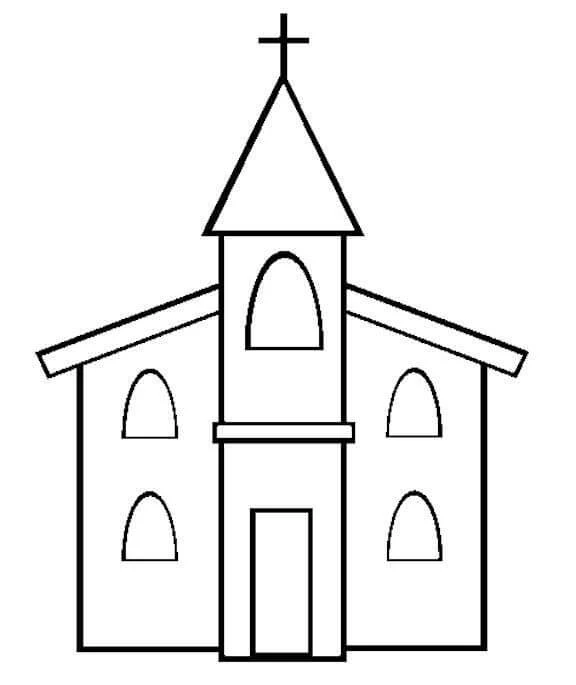 Kilise boyama sayfası – el becerilerini geliştirir, boyama çalışması