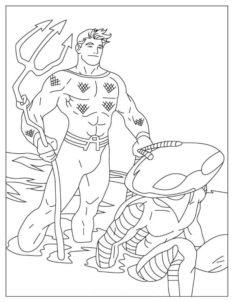 Aquaman boyama sayfası #5 – kolay indirilebilir, eğlenceli öğrenme deneyimi