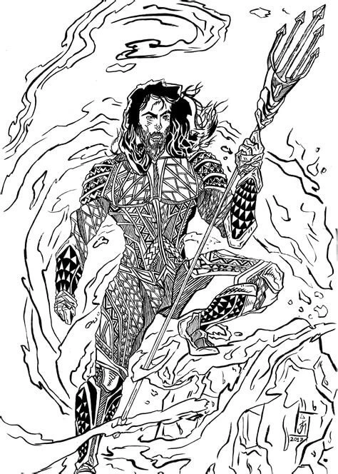 Aquaman boyama sayfası #14 – PDF indir, sevimli karakter