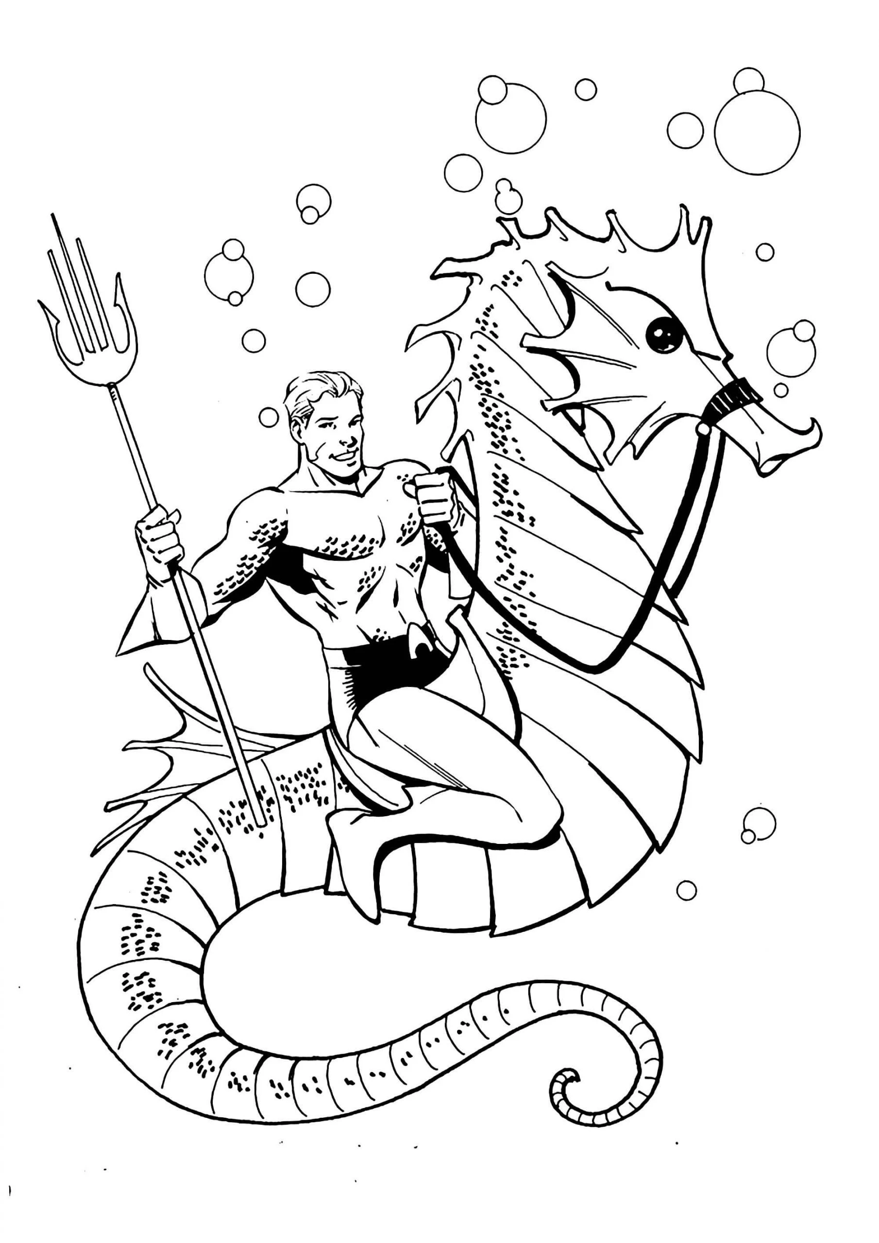 Aquaman boyama sayfası #18 – yaratıcılığı geliştirir, keyifli zaman
