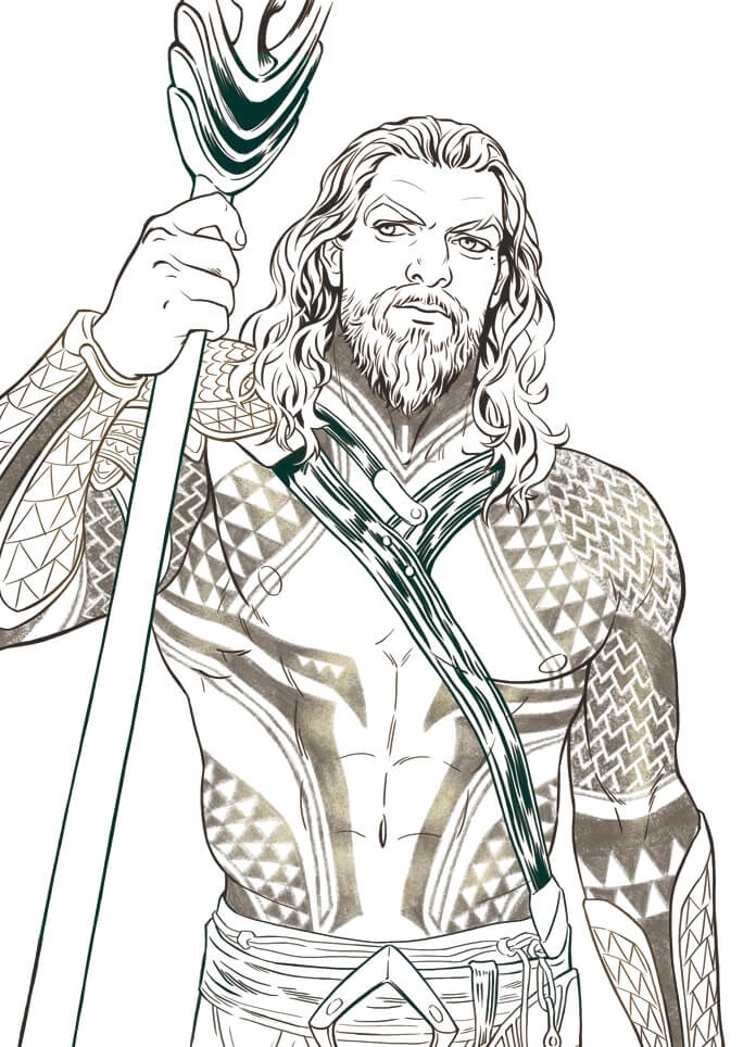 Aquaman boyama sayfası #33 – anaokulu etkinliği, motor becerileri destekler